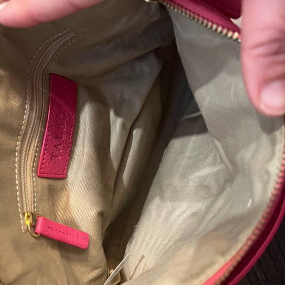 Talbots leather solid pink and solid orange shoulder bag - Picture 10 of 11